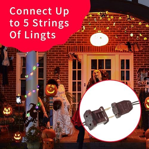 Ultra-Bright Connects End to End Orange Purple and Green Christmas Mini Lights 100L 19.6Ft UL Listed Incandescent Bulb String Light Set for Indoor Outdoor Halloween Home Garden Tree Decor - Image 6