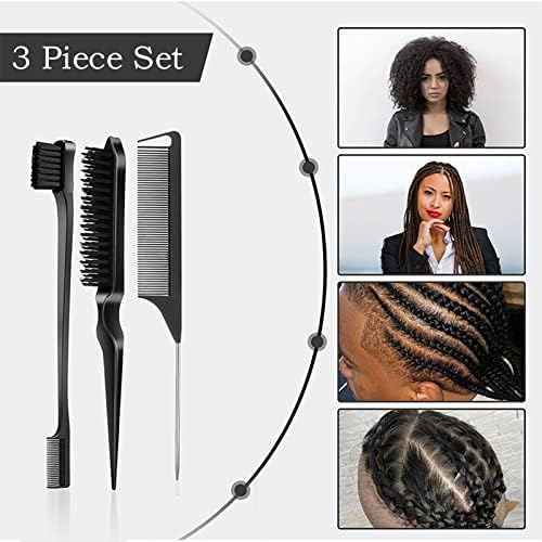 SWEET VIEW 3Pcs Slick Back Hair Brush - Image 3