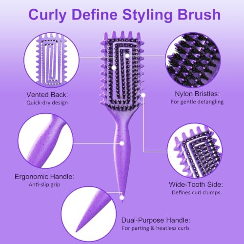 Curly Hair Brush, Curl Brush For Wet & Dry Hair,Curl Defining For Women&Men - Image 3