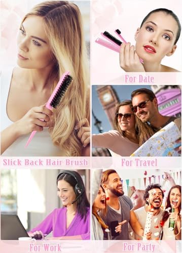 6Pcs Hair Wax Stick Set for Flyaways, Topsy Tail Hair Tools for Women, Teen Girls & Kids, Slick Back Hair Brush, Bun Accessories, Non-greasy Styling Tools Slick Stick, 2.7 Oz - Image 6