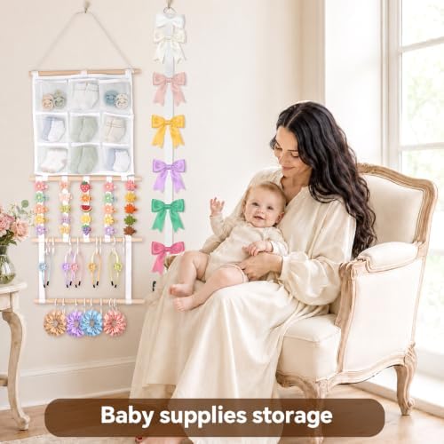 Bow Organizer for Baby Girls, Large Capacity Hair Bow Holder Accessory - Image 6