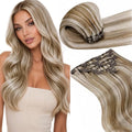 LaaVoo Human Hair Clip In Extensions, Daily Wear, 20 Inch by LaaVoo