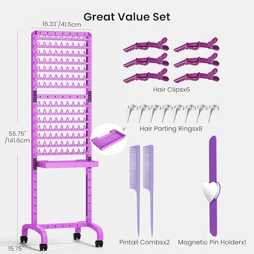 Braiding Hair Rack 280 Pegs with Tray and Braid Tools - Image 3