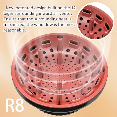 Universal Portable Blow Dryer Diffuser for Curly and Natural Wavy Hair, Hair Dryer Diffuser for Curly and Natural Wavy Hair (Black&Red) - Image 2