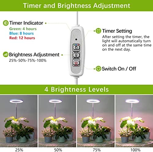 LORDEM Grow Light for Indoor Plants, LED Plant Lamp with Base - Image 4