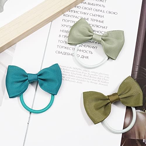 CÉLLOT Toddler Hair Accessories - 40pcs 2.75" Elastics Rubber Ribbon Bands, Bows for Baby Girls, Kids & Children, Pastel Colors - Image 5