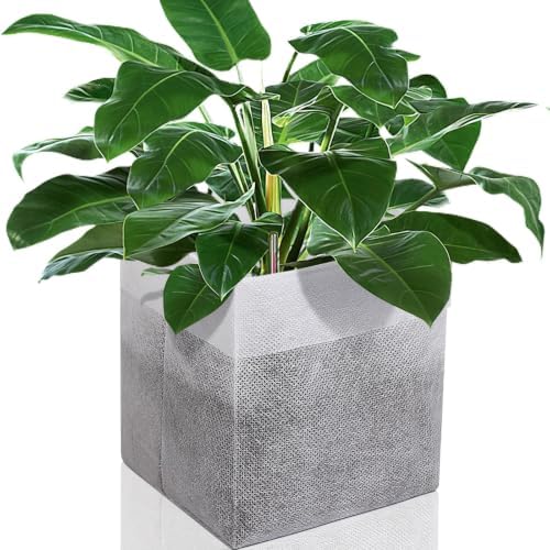 Augshy Nursery Growing Bags, 200Pcs Plant Grow Bag Non-Woven Fabric Seedling Pots Seedling Bag for Planting Seed Starting Pots Pouches for Vegetable Flower Fruit Saplings Tree (9" x 9") by Augshy