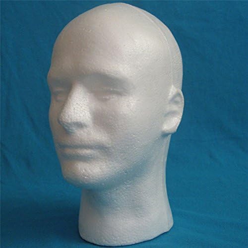 Male Wig Display Mannequin Head Stand Model Styrofoam Foam White - Image 6