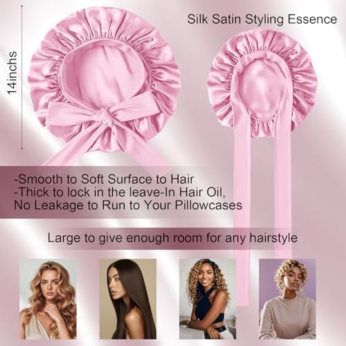 Silk Bonnet for Sleeping Women Satin Cap Reduce Frizz & Hair Breakage - Image 3