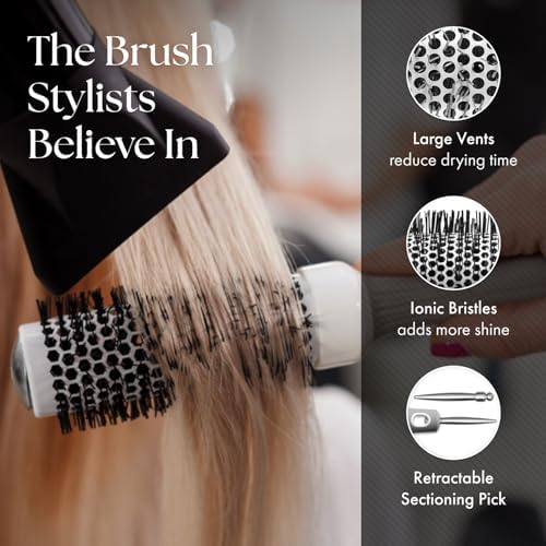 Olivia Garden Ceramic + Ion Round Thermal Hair Brush - Not Electrical - Professional Blowout Brush for Normal to Thick Hair - Image 4