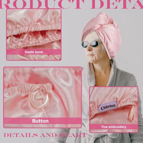 Chloven Large Satin Hair Towel Wrap - Satin Silk Hair Wrap for Sleeping - Image 2