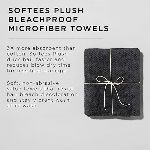 Fromm Softees Plush Bleachproof Microfiber Hair Towels, 6-Pack, Dark Grey - Image 2