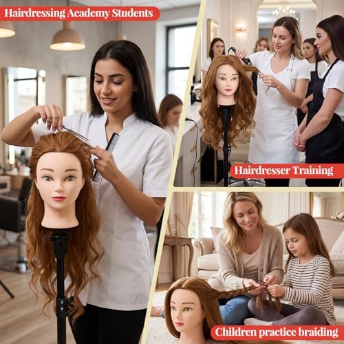 Mannequin Head with 80% Human Hair 26-28" Doll Head for Hairdresser #27 - Image 6