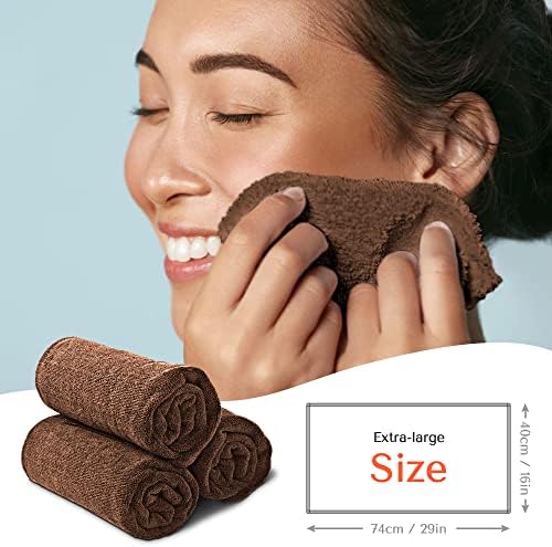 TASALON Microfiber Salon Hair Towels 10 Pack, 29" x 16" Ultra-Soft - Brown - Image 5