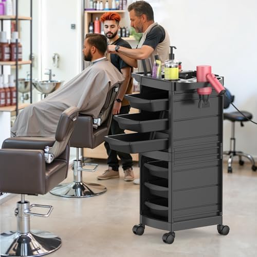 7-Layer Salon Trolley Cart with 6 Drawers for Hair Stylist - Image 6