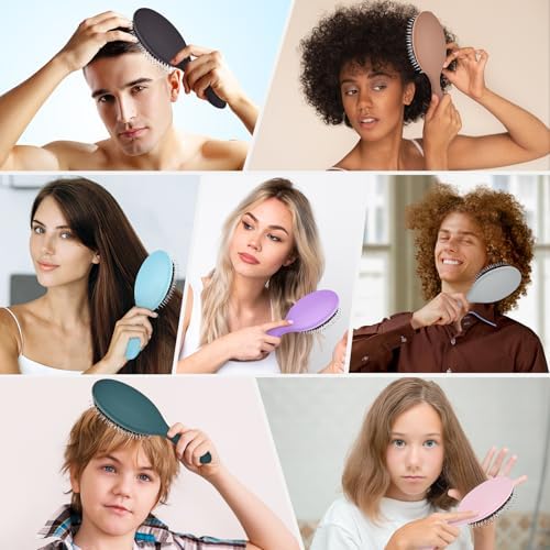 Boar Bristles Hair Brush for Women and Men, Detangling Hair Brush for Smoothing Massage Add Shine, Nylon&Boar Bristles Detangler brush for Hair Healthy (1 Pack-Purple) - Image 7