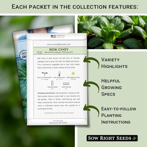 Sow Right Seeds - Asian Greens Seed Collection for Planting Home Garden - Image 2