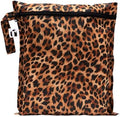 Bumkins Roamio Waterproof Wet Bag for Baby, Travel, Swim Suit, Cloth Diapers, Pump Parts, Pool, Beach, Gym Clothes, Toiletry, Hook to Stroller, Daycare, Zip Reusable Wetdry Pack Pouch, Leopard Print by Bumkins