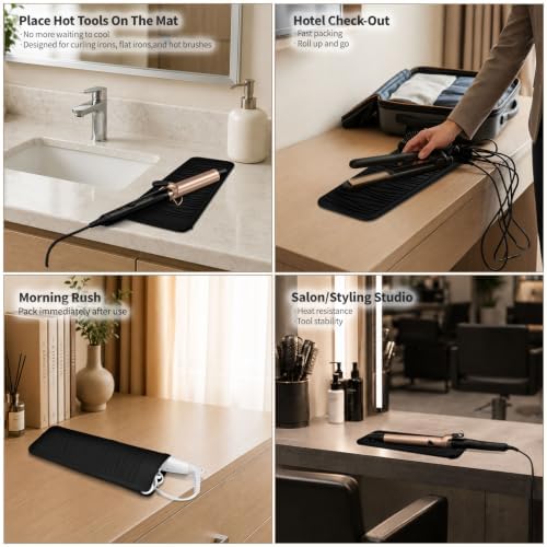 Heat Resistant Silicone Mat for Hair Straightener Curling Wand - Image 6