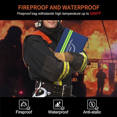 JUNDUN Fireproof Document Bags,14.2”x 10.0”Waterproof Fireproof - Image 2