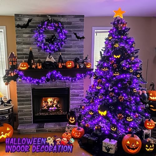 JMEXSUSS 200 LED Halloween Lights Indoor Outdoor Purple String Lights 66Ft - Image 3