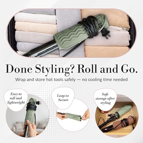 Large Vanity Mat, Heat Resistant Mat for Hair Tools, Vanity Décor, Sage - Image 5