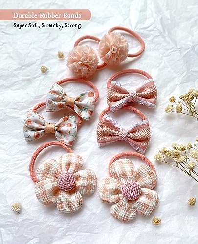 Cherssy Baby Girl Hair Ties with Flowers, 28pcs Toddler Hair Bow Ties - Image 2