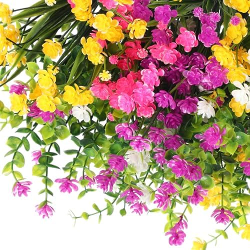 WILLBOND 12 Bundles UV Resistant Faux Flowers, Cute Color - Image 5