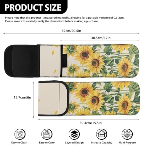 Sunflower Heat-Resistant Travel Neoprene Storage Pouch Case Bag with Two Pocket for Flat Iron, Straightener, Curling Wand/Curling Iron - Image 6