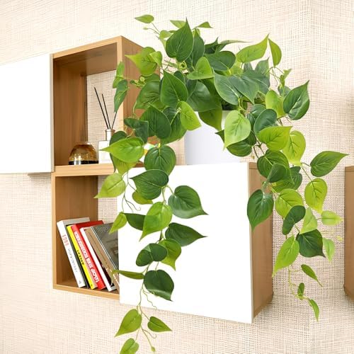 Fake Plants, Artificial Plants Indoor, 34" Fake Hanging Pothos Vines, 2PCS - Image 7