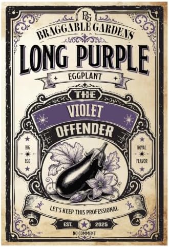 Long Purple Eggplant Seeds for Planting, Heirloom Vegetable Garden Seeds, Deep Purple Eggplant Variety for Roasting, Grilling, Baking and Fresh Harvest Cooking - Image 2