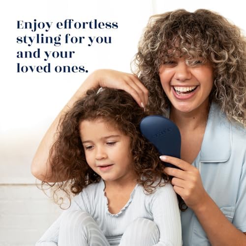 Crave Naturals Glide Thru Hair Brush - Detangler Brush for Curly, Straight, Wet or Dry Hair - Gentle Detangling Brushes for Adults, Kids, Toddlers - Hair Accessories for Women, 7.5"x3" - Blue - Image 2