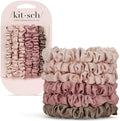 Kitsch Satin Scrunchies for Women | For All Hair Types Terracotta, 6pcs by Kitsch