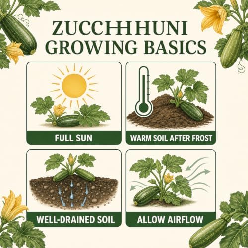 30 Zucchini Seeds for Planting, Bush-Type Green Summer Squash - Image 4