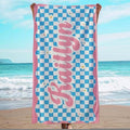 JML Personalized Beach Towel with Name, Custom Flower Beach Towel, Customized Microfiber Pool Towel, Quick Dry & Absorbent Swim Towel for Adult,Mother's Day, Birthday, Summer Holiday,Vacation by JML