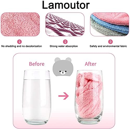 Lamoutor 3Pcs Hair Drying Towel for Kids Girls Soft Absorbent Kids Dry Hair Cap Kids Hair Towel Wrap Head Towel Wraps for Kids - Image 3