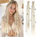 2Pcs 20" Clip in Braids Hair Extensions for Women (Light Blonde) by Unknown