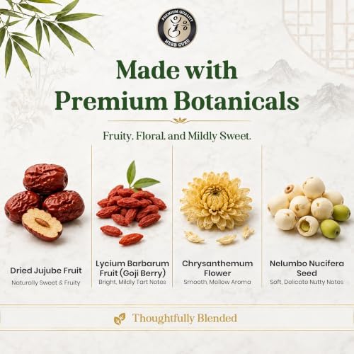 Herb Guru Herbal Tea, Tranquility Jujube & Lotus Seed, 5 Bags (50 Cups) - Image 3