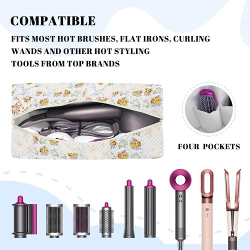 Hair Tools Travel Carrying Bag, Quilted Floral Bag for Shark Flexstyle - Image 3