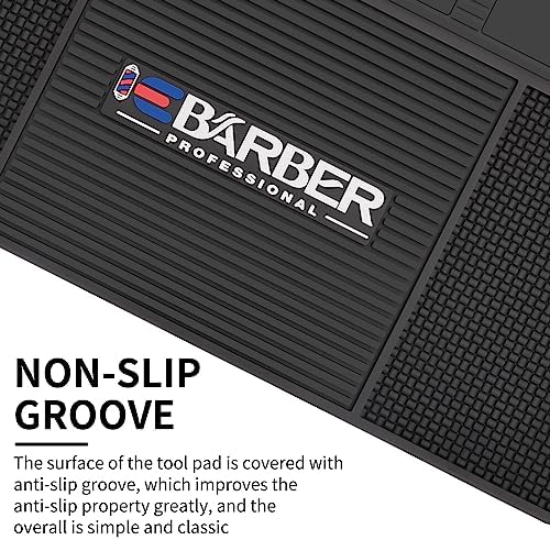 Magnetic Barber Mat for Station Barber Organizer Mat for Clipper Salon Station Tools with 6 Slots for Clippers Salon Barbershop Work Station Pads anti slip 19" X 12.5”-Black - Image 5