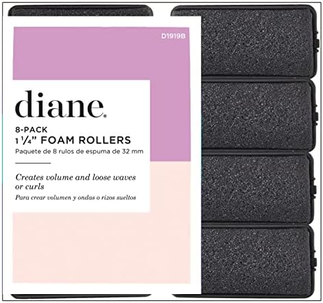 Diane Foam Rollers, Black, 1.25", 8/bag by Diane