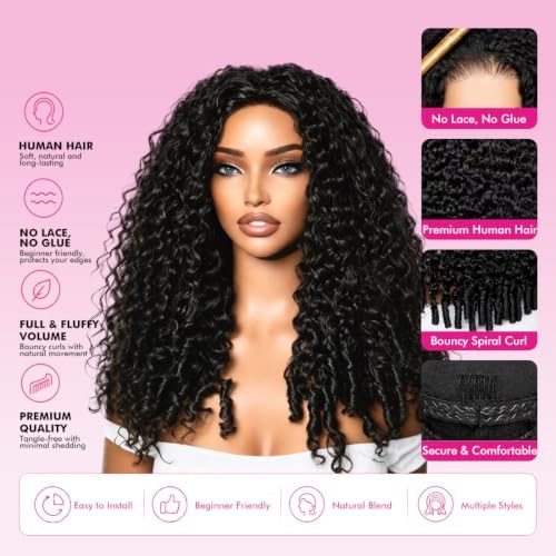 Half Wig Human Hair Burmese Curly for Black Women 24 Inch Natural Color - Image 2