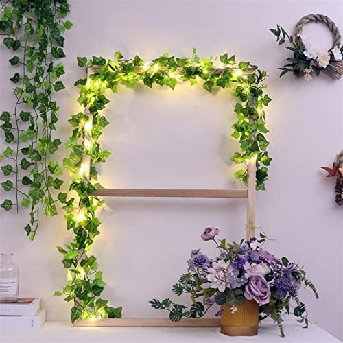 12 Packs Artificial Ivy, 84FT Garland Hanging Plants Fake Vines with 200 LED String Light for Bedroom Wedding Party Garden Wall Room Home Decor - Image 6