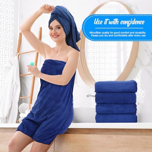 SmoothNovelty 16 Pack Microfiber Bath Towels Bulk, Simple, Navy Blue - Image 5