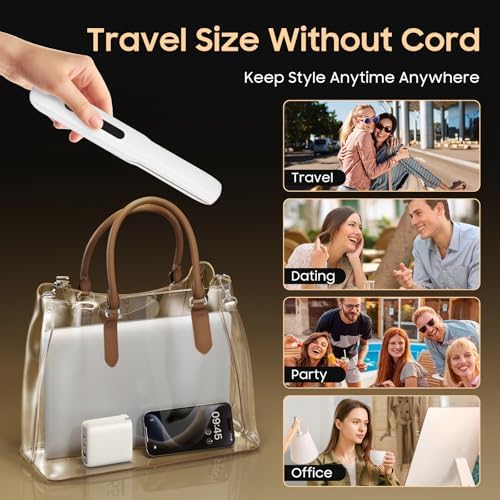 Cordless Hair Straightener, Portable Flat Iron for Travel, 2 in 1 Hair Styling Tools for straightening and Curling, Lightweight on-The-go - Image 7