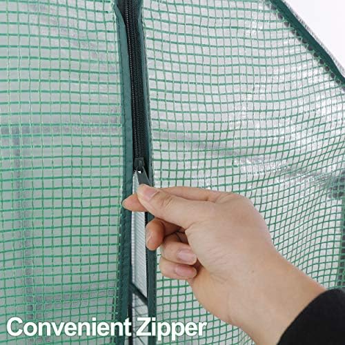3 Tiers 6 Shelves Walk-in Greenhouse for Outdoors, Portable PE Cover Green House with Anchors and Ropes, Plant Gardening Hot House for Seedling Flowers Growing, 55.9 x 28.3 x 75.59 inch - Image 6
