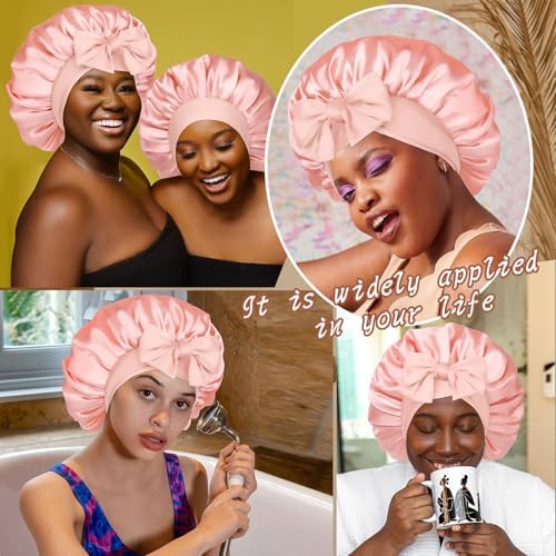 CHLINS Double Layer Satin Bonnet for Sleeping, Hair Bonnet for Curly Hair - Image 7