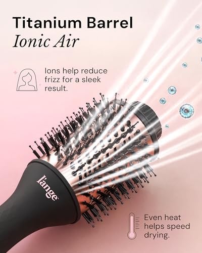 L'ANGE HAIR Le Volume 2-in-1 Titanium Blow Dryer Brush | Frizz Control Blowout Hair Dryer Brush for Drying and Styling | Volumizing Hot Air Styler for All Hairstyles | Oval Barrel | Black - 60mm - Image 5