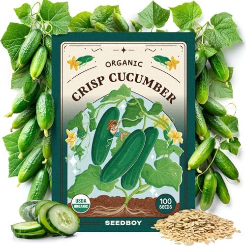 Organic Non-GMO Vegetable Seeds for Planting (Marketmore Cucumber) by Seedboy