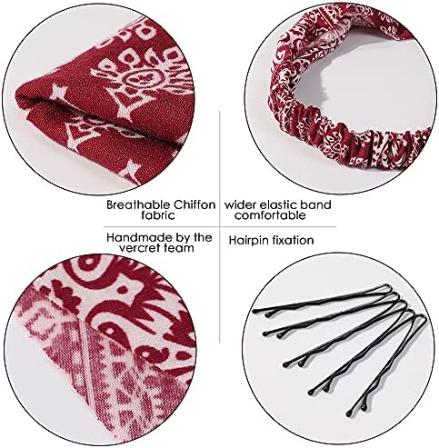 Vercret Hair Scarf Headband for Women,Boho Bandana Pretied Elastic Kerchief - Image 3
